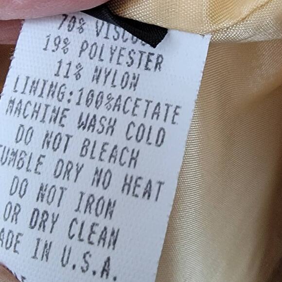 Morrissey Y? Gold Metallic Zip Front Blazer Gathered Cuffs - Size Small S - Picture 7 of 7